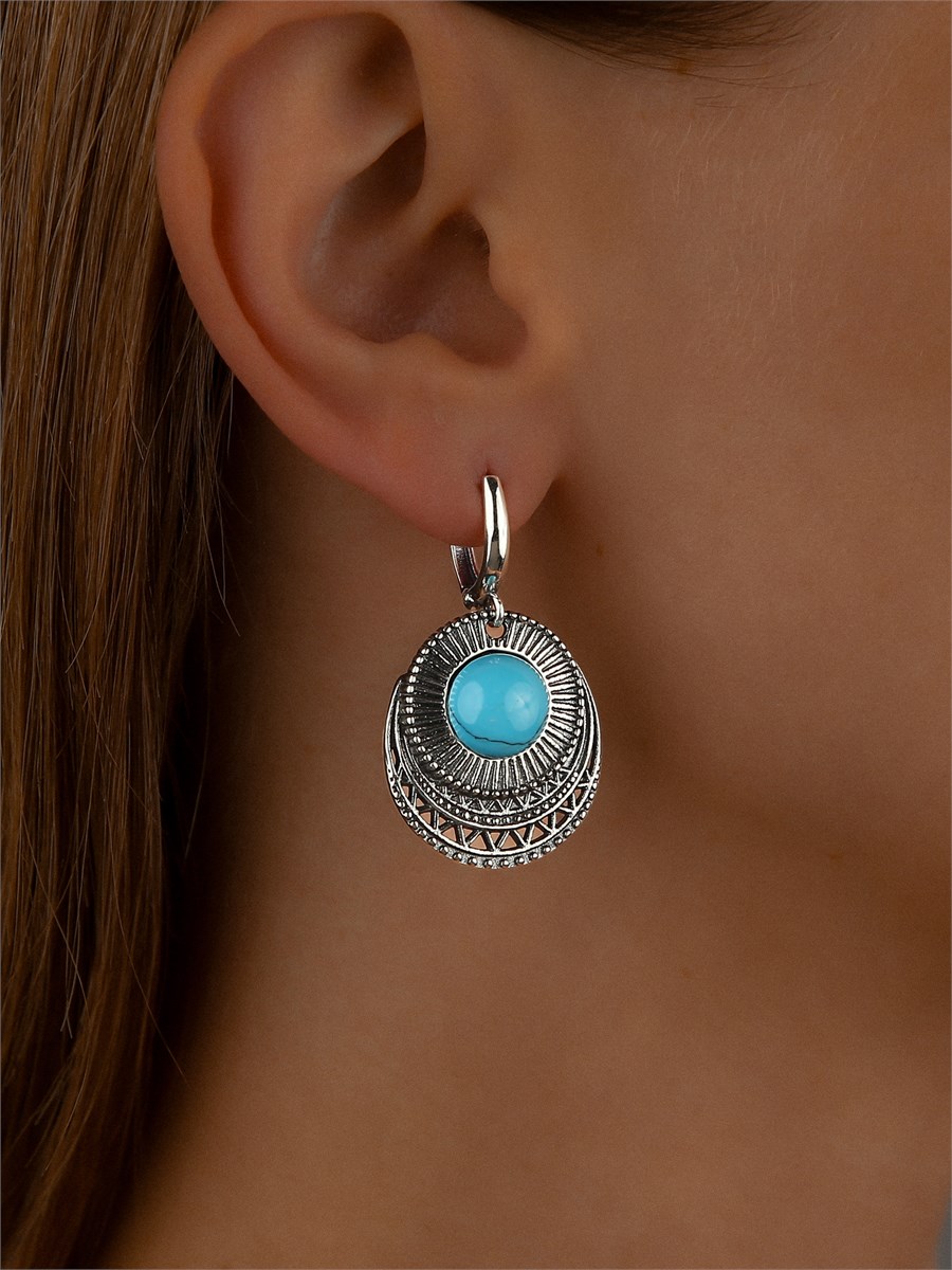 Серьги из серебра с бирюзой 2368