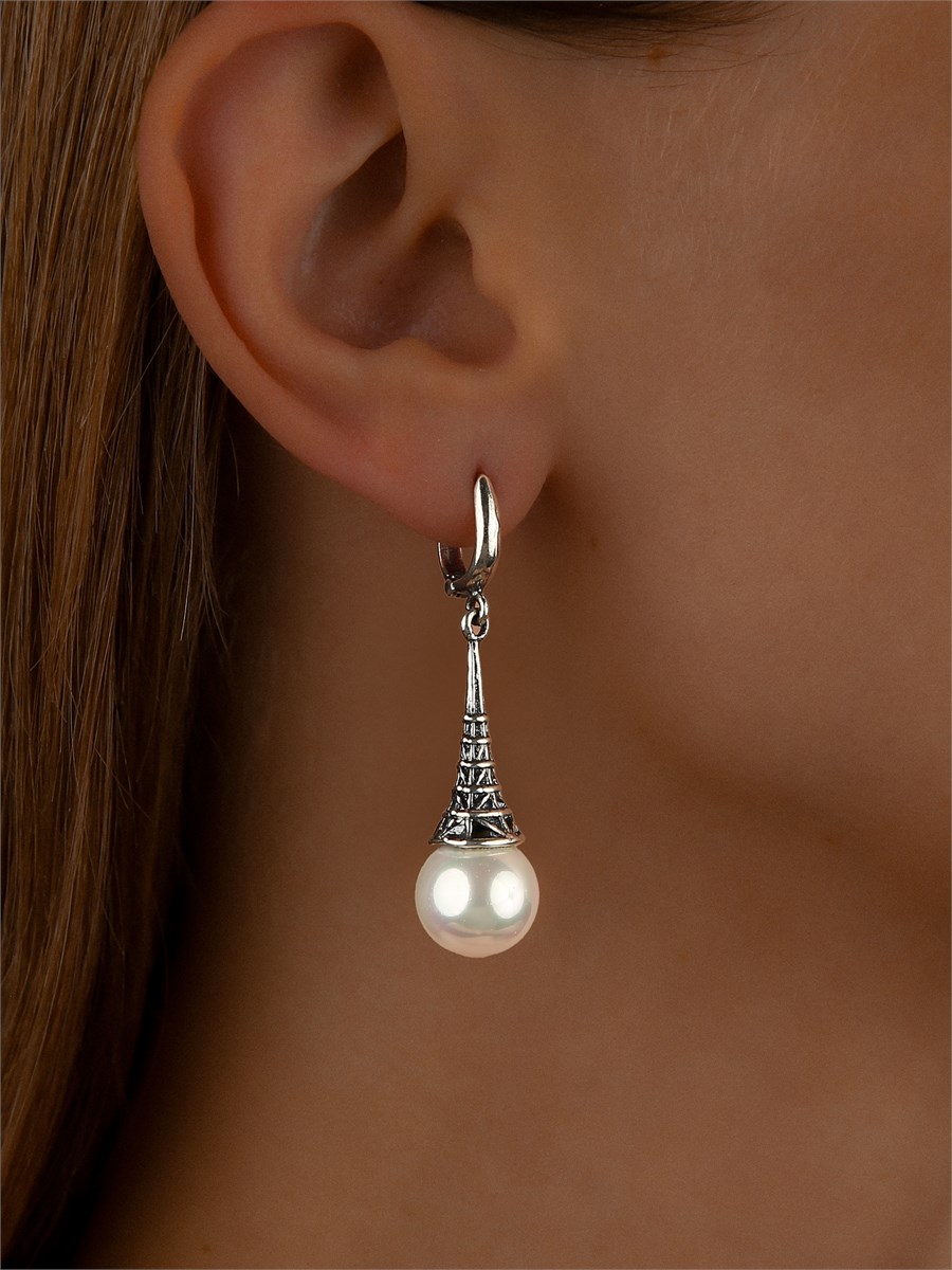 Серьги из серебра с жемчугом 2426