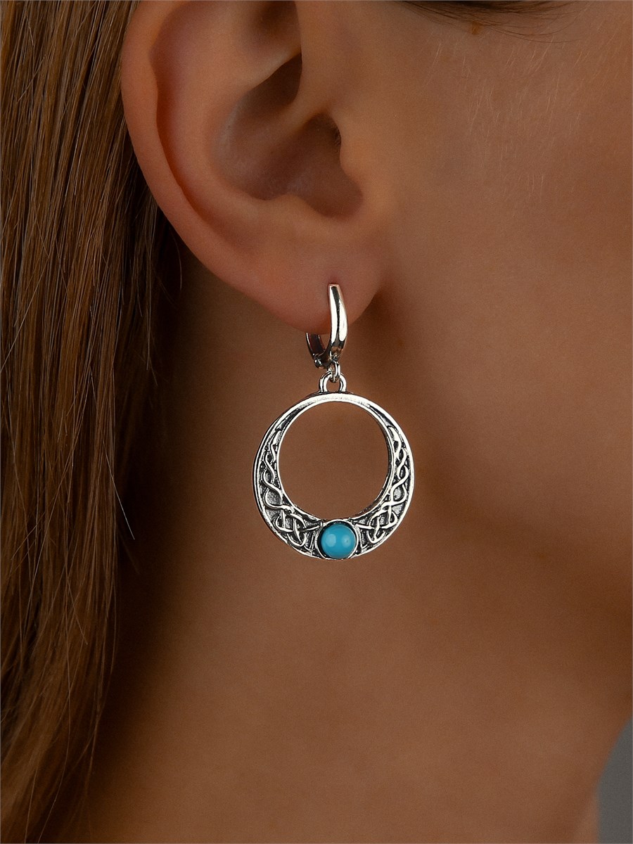 Серьги из серебра с бирюзой 2985