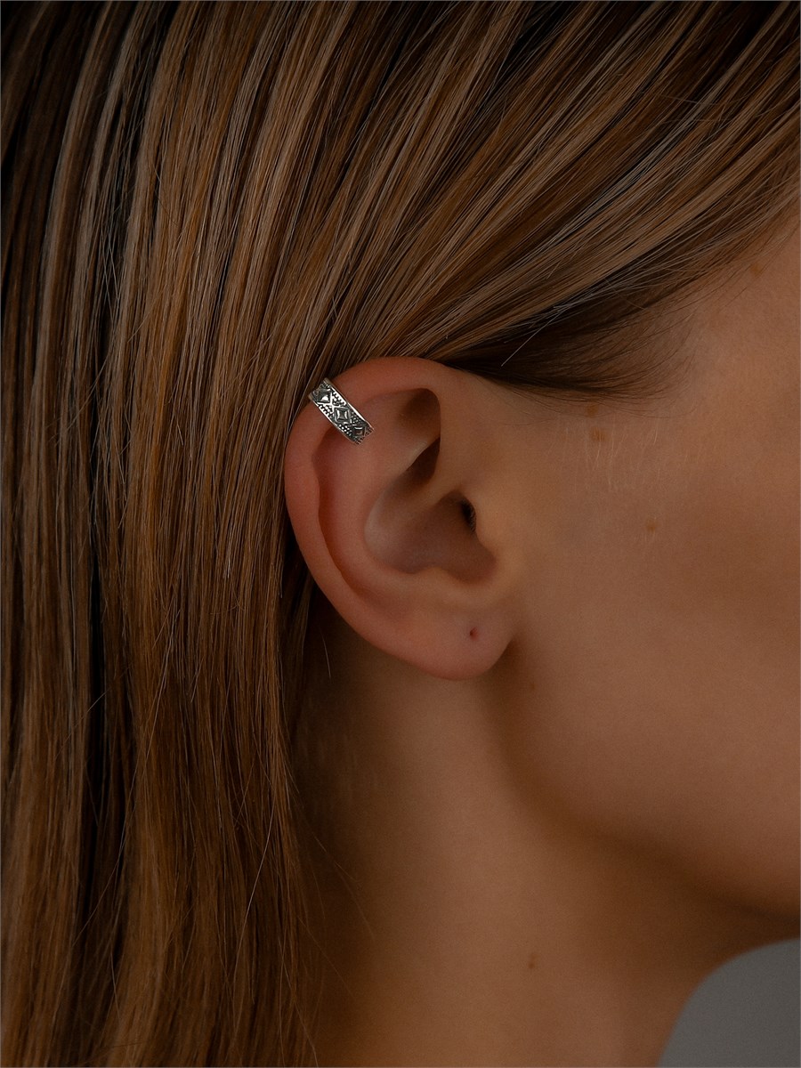 Серьга кафф из серебра 3094