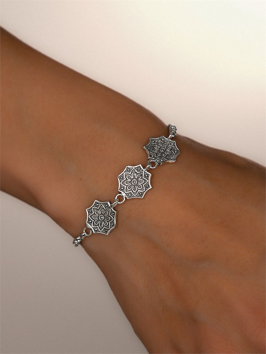 Браслет из серебра в этно стиле 2945