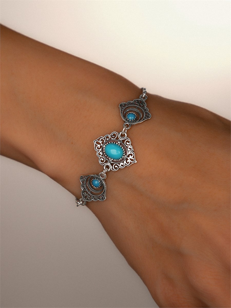 Браслет из серебра с бирюзой 2947