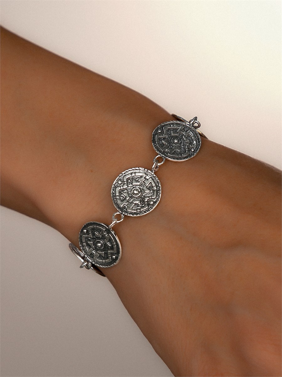Браслет из серебра в этно стиле 2962