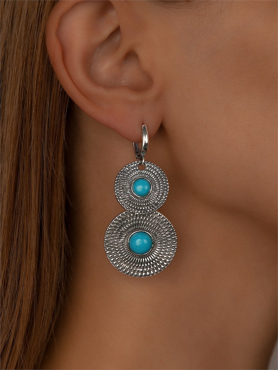 Серьги из серебра с бирюзой 2347