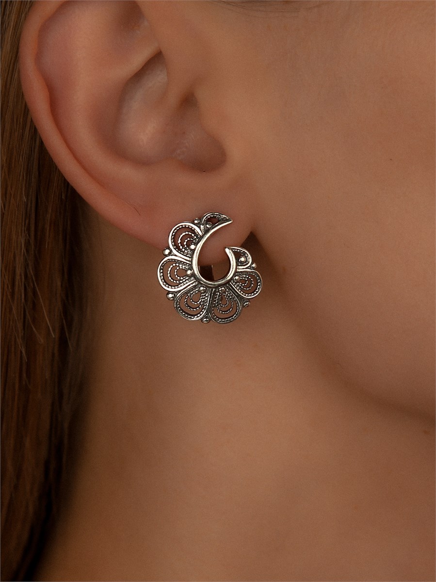 Серьги из серебра этно 2358