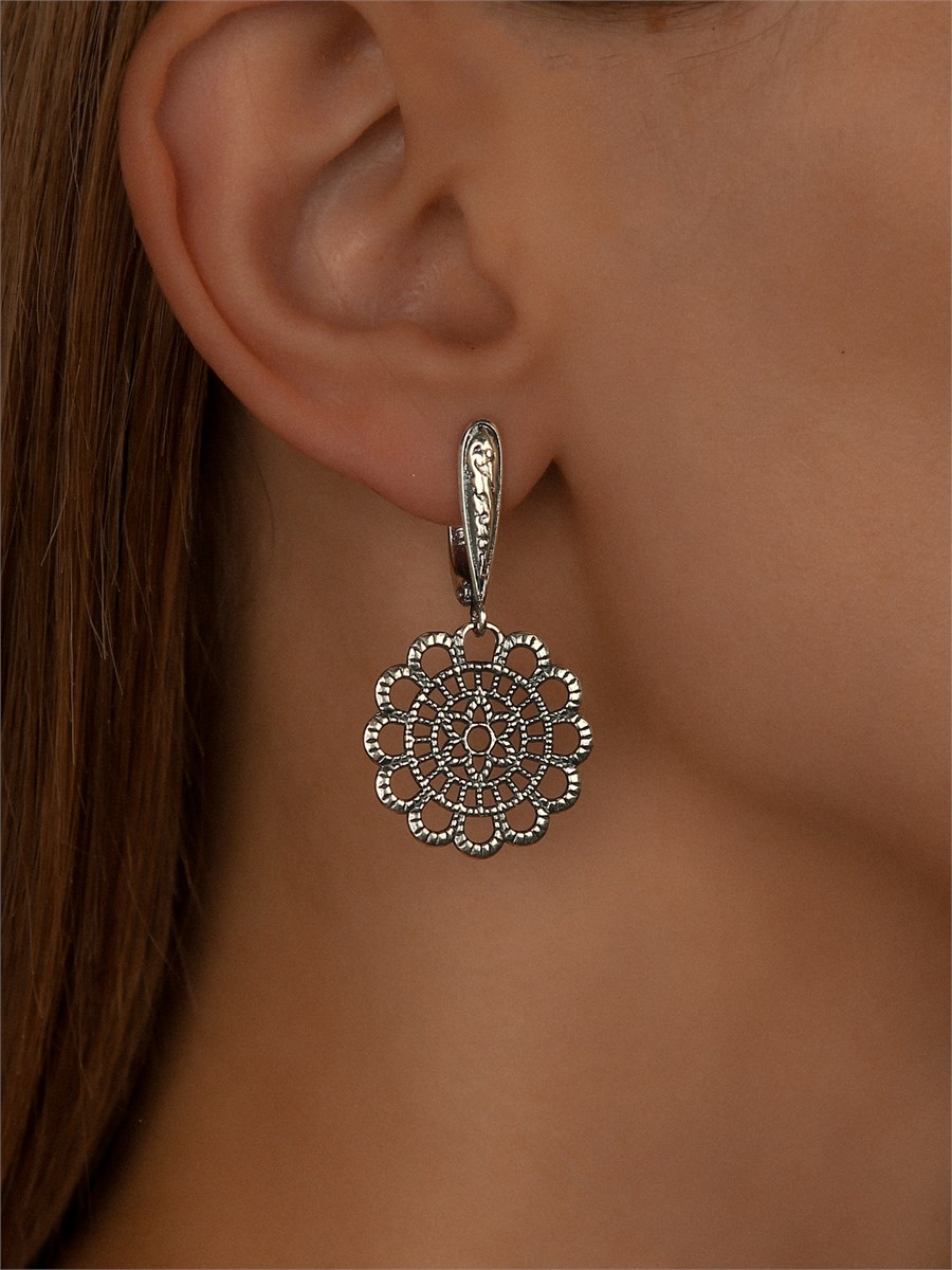 Серьги из серебра с филигранью 2392