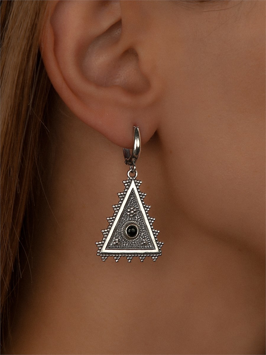 Серьги из серебра с агатом 2415