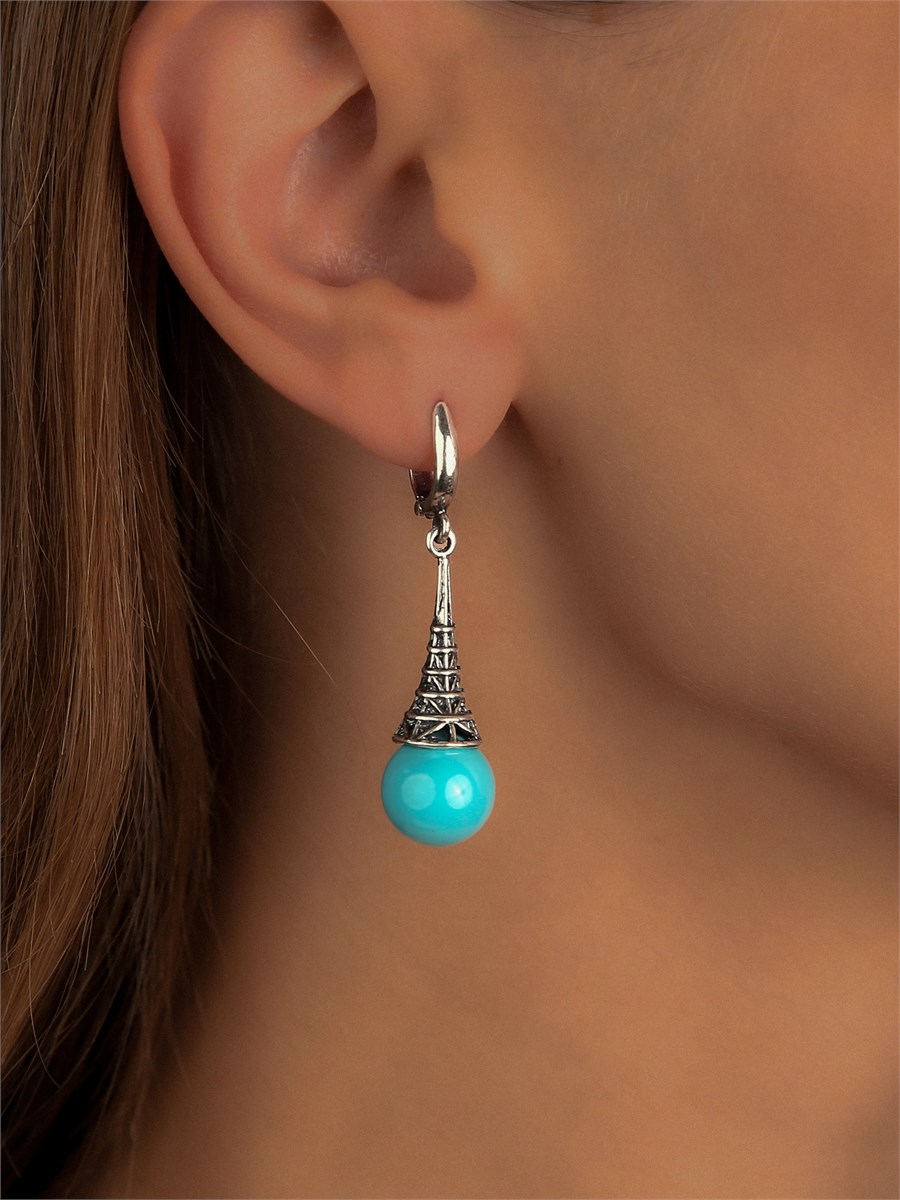 Серьги из серебра с бирюзой 2454