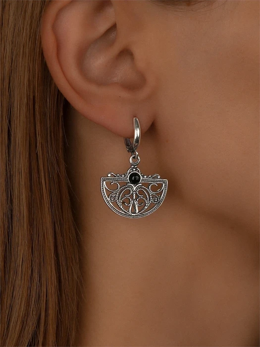 Серьги из серебра с агатом 2457