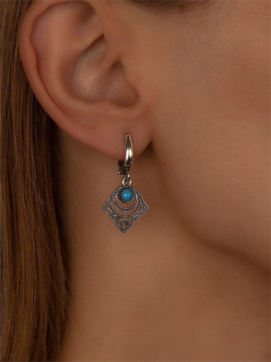 Серьги из серебра с бирюзой 2959