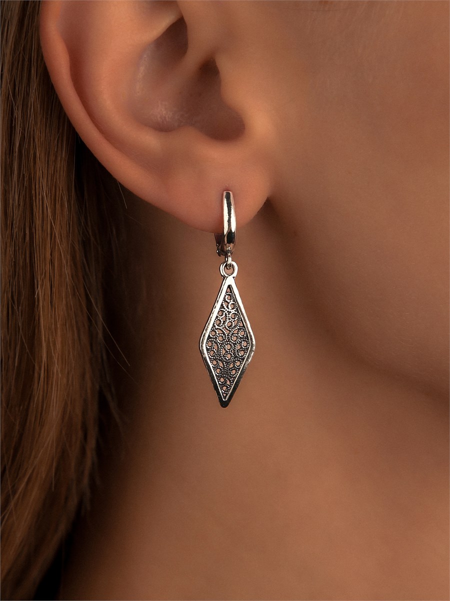 Серьги из серебра с филигранью 3155