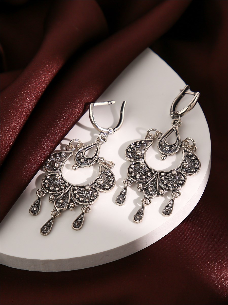 Серьги из серебра с филигранью 2391