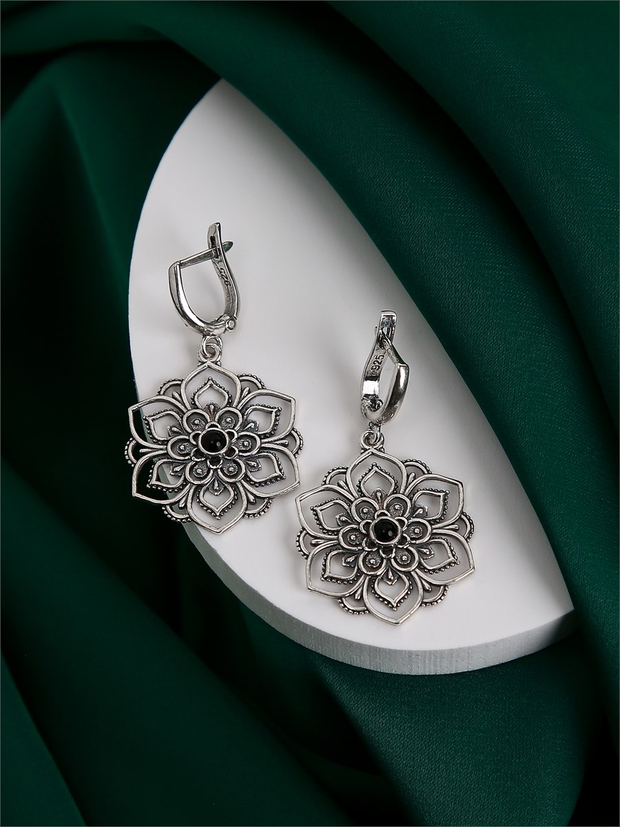 Серьги из серебра с агатом 3293