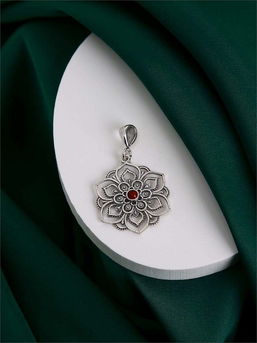 Кулон из серебра с сердоликом 3296