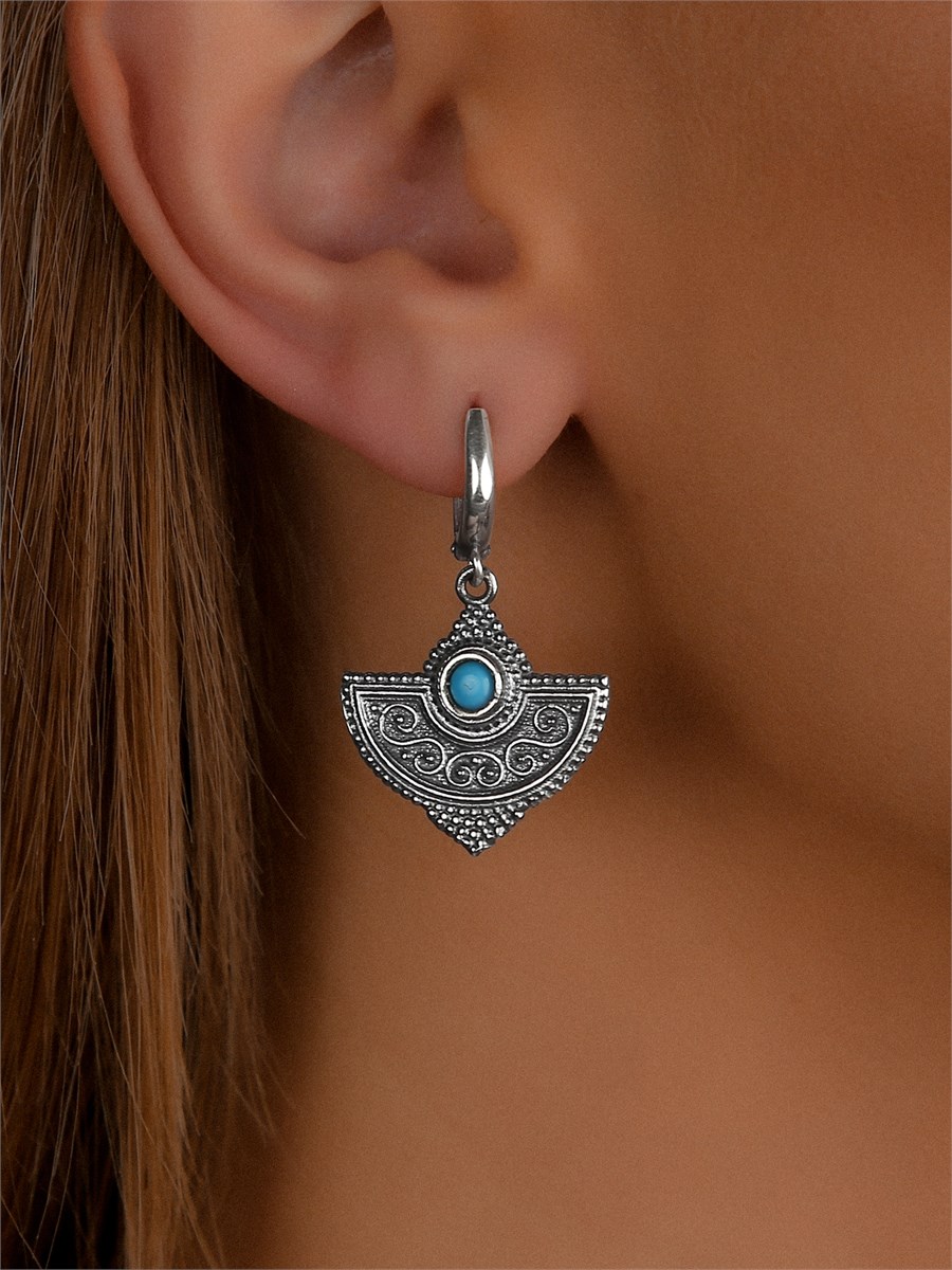 Серьги из серебра с бирюзой 2788