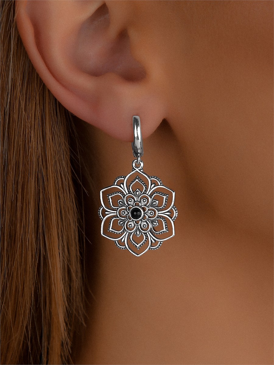 Серьги из серебра с агатом 3293