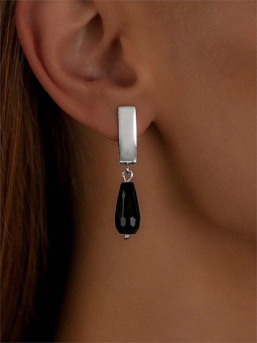 Серьги из серебра с агатом 3250