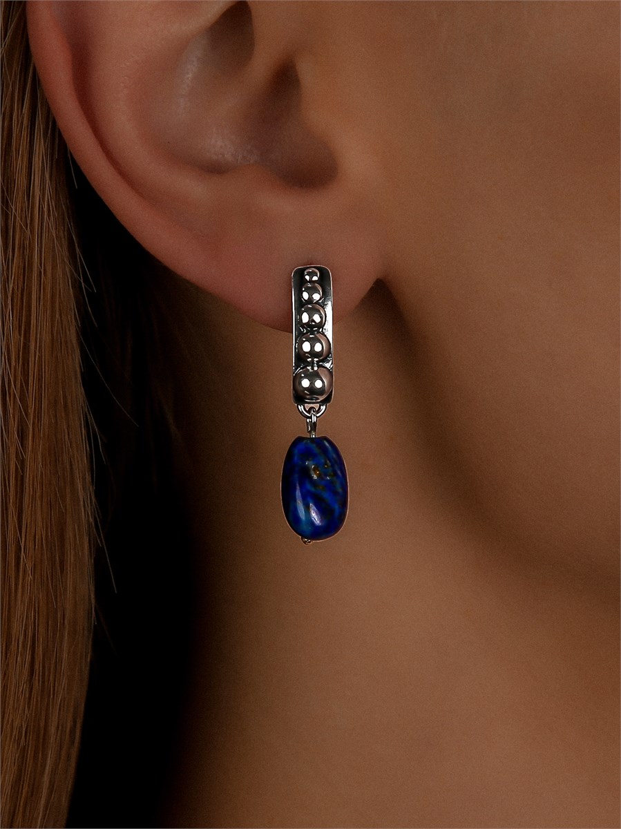 Серьги из серебра с лазуритом 3264