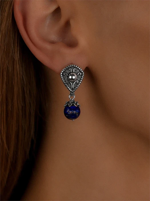 Серьги из серебра с лазуритом 3273