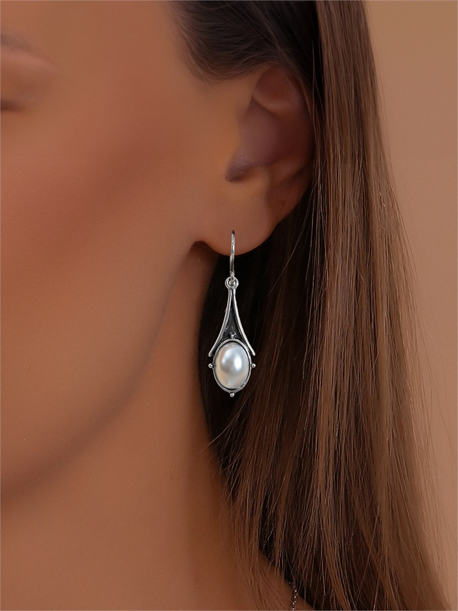 Серьги из серебра с жемчугом 1576