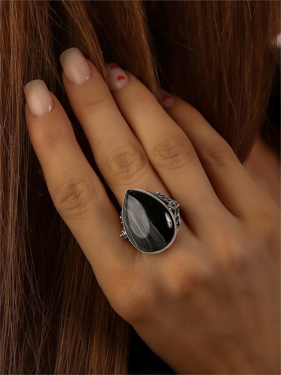 Кольцо из серебра с агатом 1926