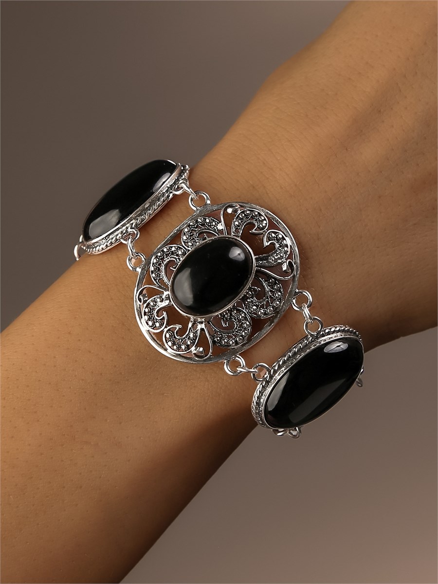 Браслет из серебра с агатом 2203