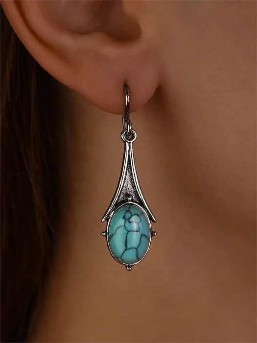 Серьги из серебра с бирюзой 1575