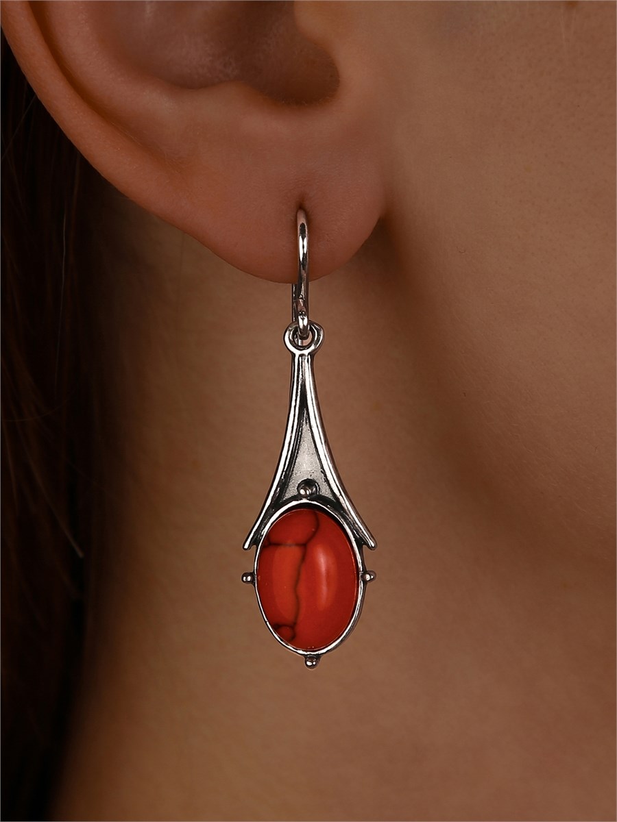 Серьги из серебра с кораллом 1975