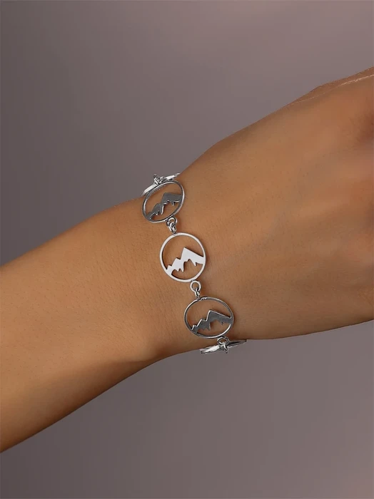 Браслет из серебра "Горы" 2162