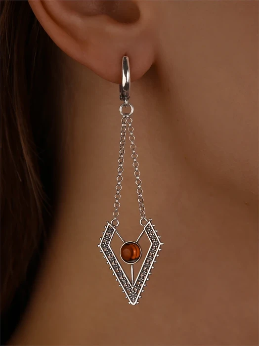 Серьги из серебра с сердоликом 2459