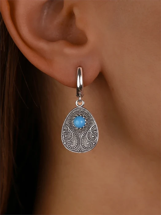Серьги из серебра с бирюзой 3350