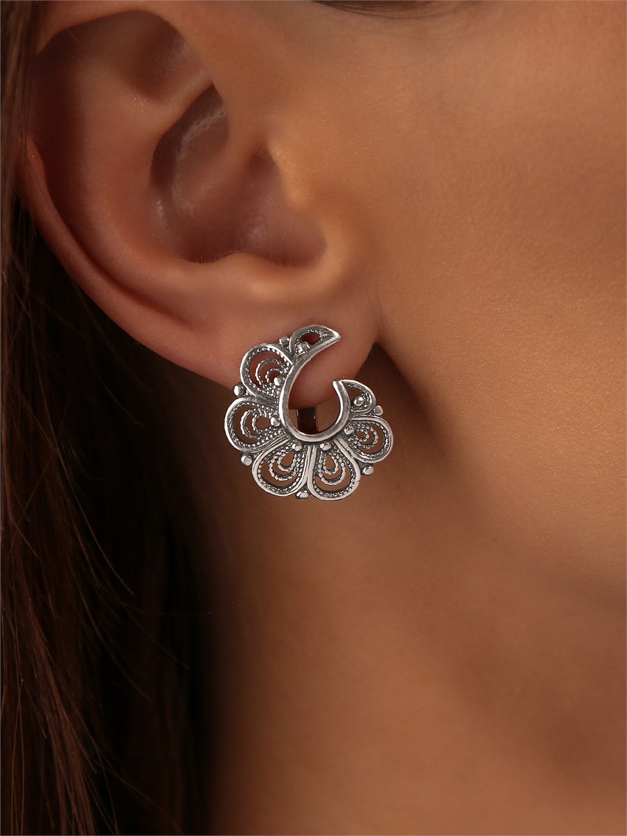 Серьги из серебра этно 2358