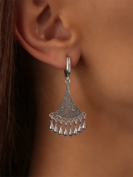 Серьги из серебра с филигранью 3169
