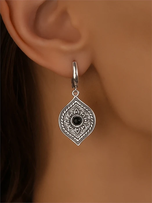 Серьги из серебра с агатом 3431