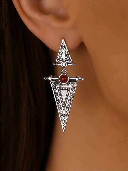 Серьги из серебра с сердоликом 3382