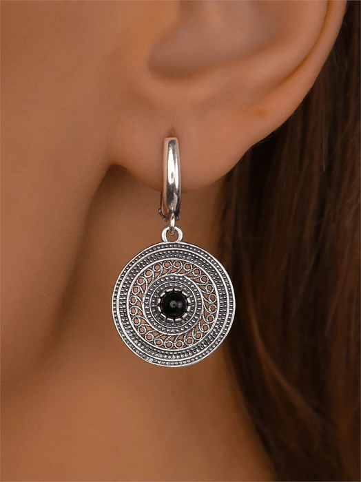 Серьги из серебра с агатом 3490