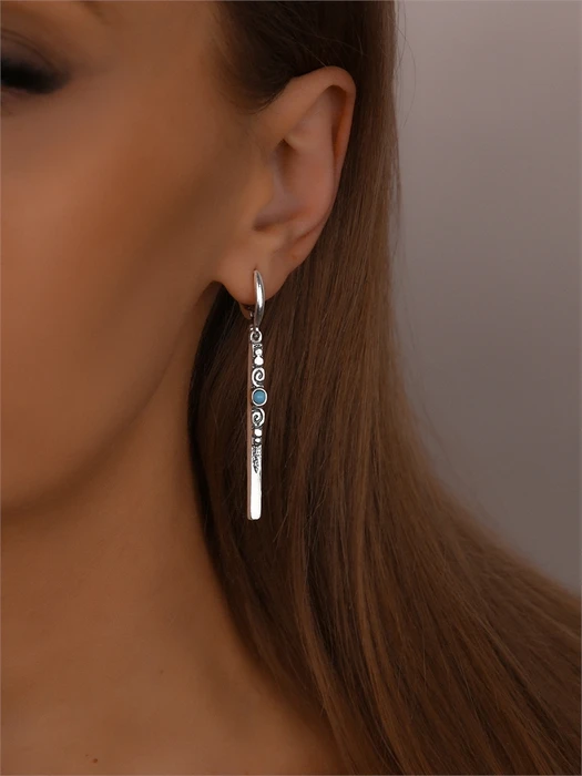 Серьги из серебра с бирюзой 3509