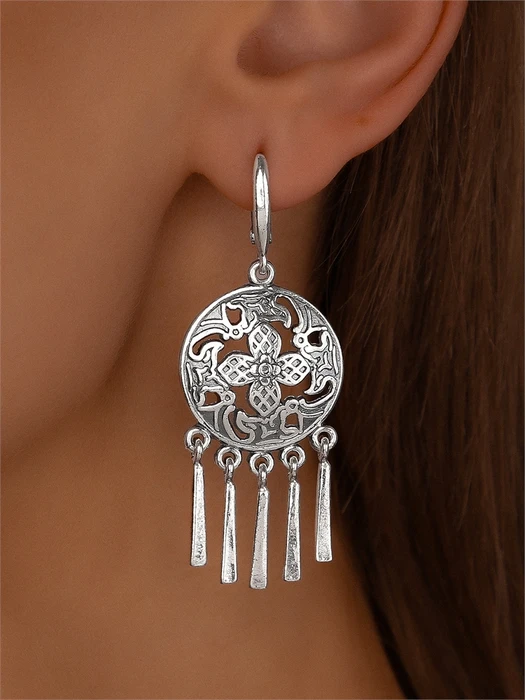Серьги из серебра с подвесками 3535