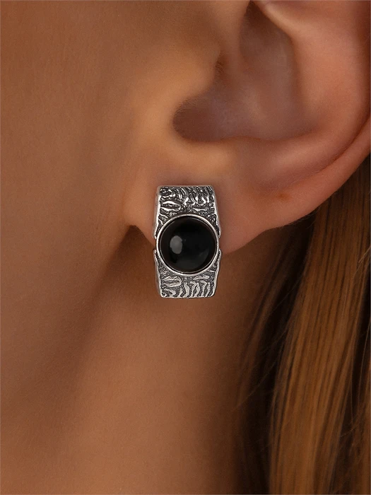 Серьги из серебра с агатом 3542