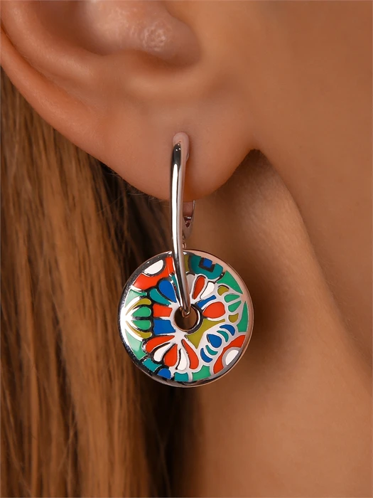 Серьги из серебра с эмалью 3793