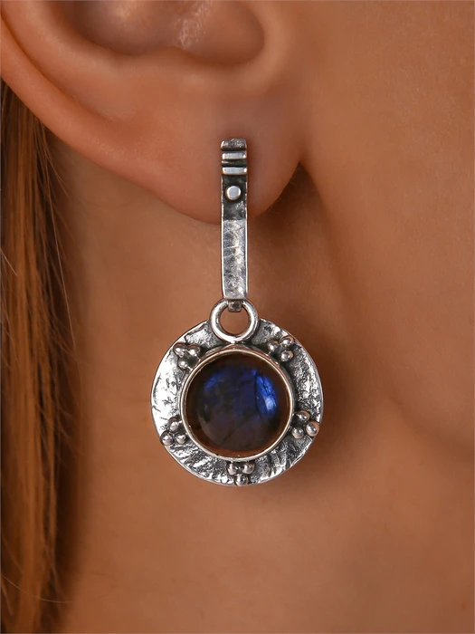 Серьги из серебра с лабрадором 4292