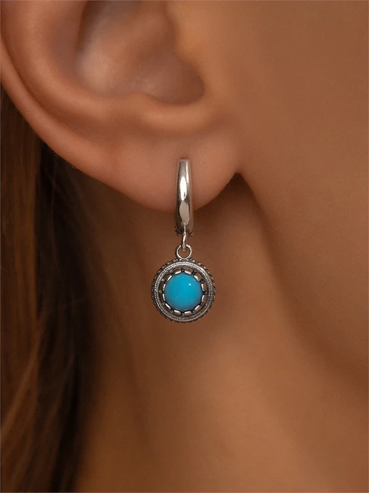 Серьги из серебра с бирюзой 4190