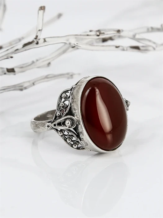 Кольцо из серебра с агатом 1921