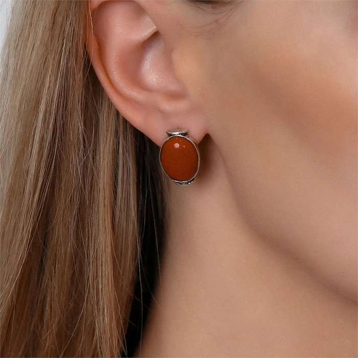 Серьги из серебра с кораллом 2569