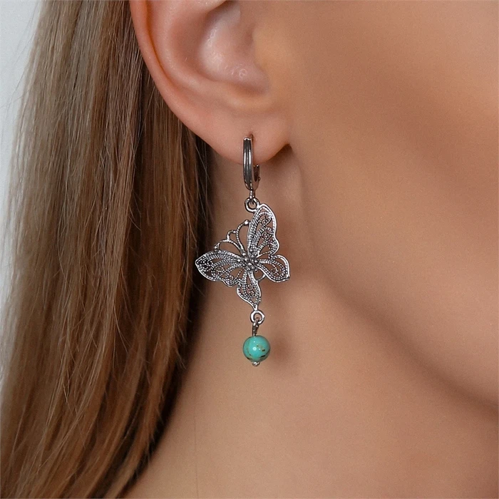 Серьги из серебра с бирюзой 2590