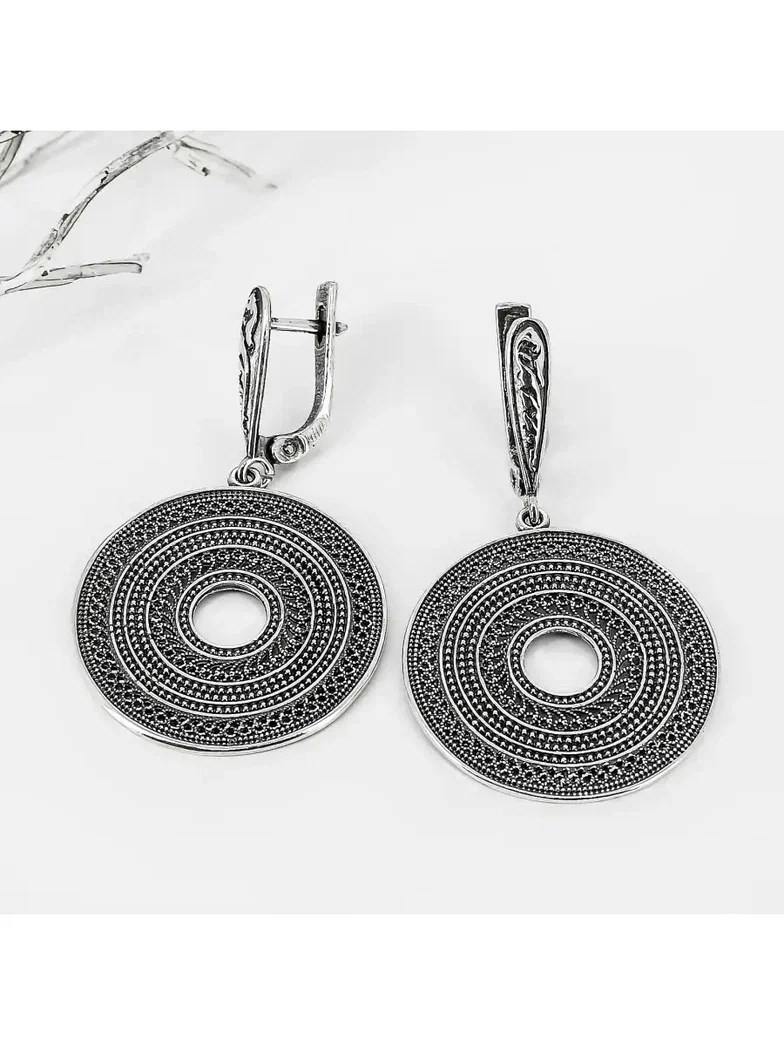 Серьги из серебра с филигранью 1040 - фото 7673