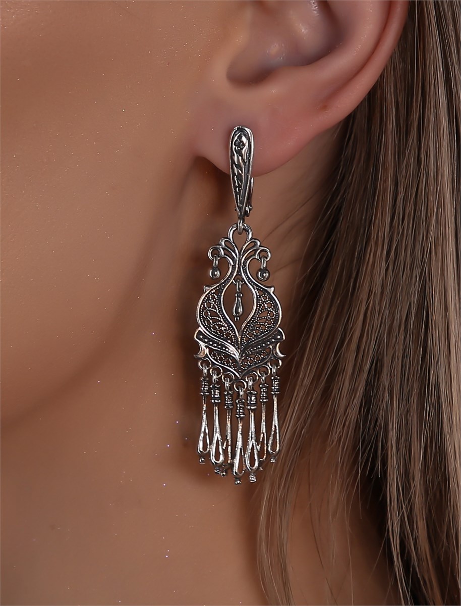 Серьги из серебра с филигранью 1045 - фото 7685