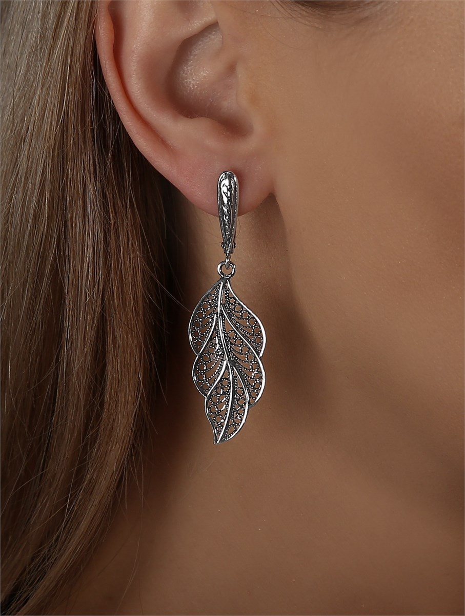 Серьги из серебра с филигранью 1054 - фото 7709