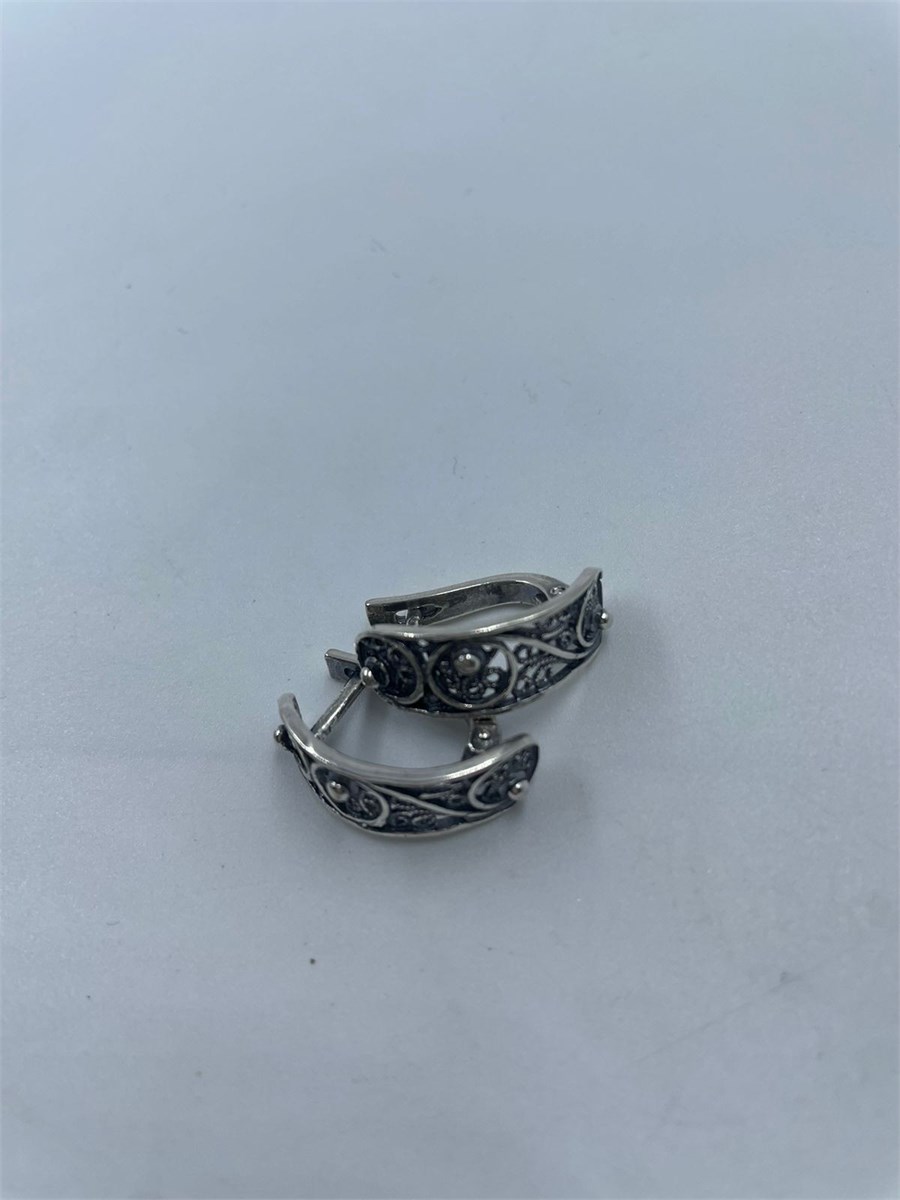 Серьги из серебра с филигранью 2364 - фото 8059