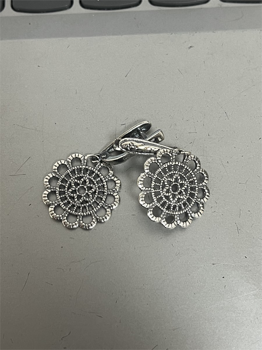Серьги из серебра с филигранью 2392 - фото 8081